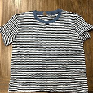 SHEIN Navy and White Striped Tee